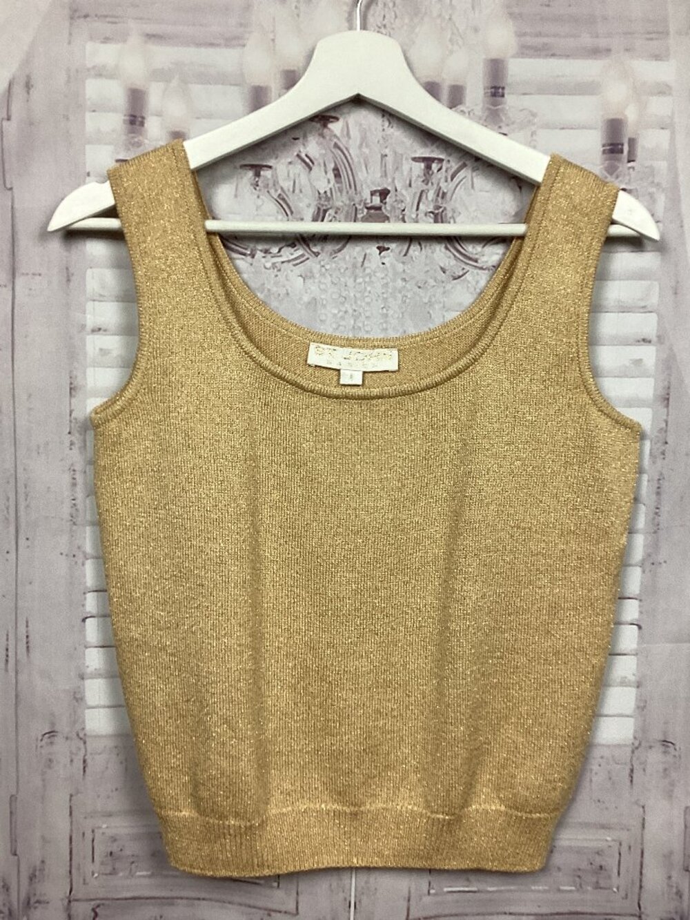 St John Sweater Tank Top Gold Knit S